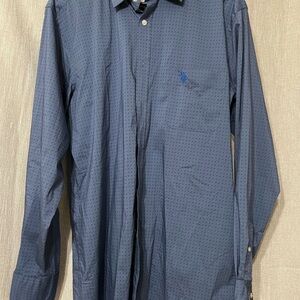 U.S. Polo Assn. blue Polka Dot Shirt size large